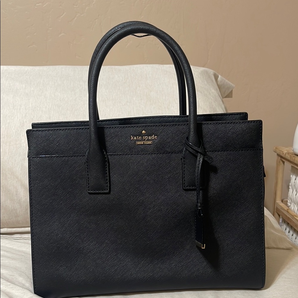 Kate Spade Black Satchel with Structured Design and Sturdy Handles
